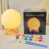 Lámpara de Luna de Vinilo para el Festival de Mediados de Otoño, Lámpara de Planeta, Lámpara de Atmósfera para Mesita de Noche, Lámpara de Luna Decorativa, Luz Nocturna Táctil, Directo de Fábrica