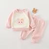 Roupas de Bebê Outono e Inverno Veludo Engrossado Conjunto de Moletom e Calça de Moletom Roupas Quentes de Bebê Duas Peças para Crianças