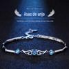 Pulseira Asas de Anjo Feminina Prata Esterlina 925 Design de Nicho Ins Aluno BFF Pulseira Presente de Aniversário