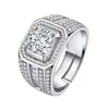 Varios Estilos de Anillos para Hombres de Negocios, Anillos Ajustables para Parejas, Chapados en Oro con Incrustaciones de Circonita, Anillos de Diamante para Hombres, Diseño Hueco para Exportación