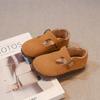 Zapatos de Mujer Vintage de una Sola Capa Punta Redonda Zapatos de Leche Novedad Primavera y Otoño 2025 Comodín Zapatos Pequeños de Cuero Zapatos de Frijol Suave para Bebé