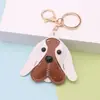 Llavero de Perro de Cuero Lindo Dibujo Animado Bulldog Francés Colgante para Bolso Accesorio Pequeño Regalo Adorno Colgante Creativo