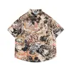 Camisas Hawaianas de Manga Corta New Retro Transfronterizas para Hombres y Mujeres, Casual Modernas Holgadas para Parejas, Camisas Florales de Playa para Vacaciones