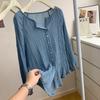Camisa fina de verano 2023 con protección solar, blusa holgada de tencel para mujer, camisa de aire acondicionado a la moda que combina con todo para mujer