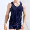Ropa Exterior Deportiva de Secado Rápido para Hombre Sin Mangas Hombro Ancho Malla de Seda de Hielo Tallas Extra Grandes y para Gordos Ultra Delgada Transpirable Chaleco