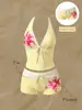 Traje de baño de dos piezas para mujer, estilo bikini, con lunares multicolores y amarre, sexy, de venta caliente en Europa y América, transfronterizo, 2027