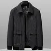 Chaqueta de Hombre de Chenilla 2025 Otoño e Invierno Ropa de Trabajo Solapa Corta Acolchada Calidez Joven y de Mediana Edad Negocios Chaqueta Cálida