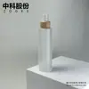 Garrafa Cilíndrica de Ombro Plano de 100ml 120ml para Emulsão de Água, Embalagem para Óleo Essencial e Cuidados com a Pele, Garrafa de Vidro com Tampa de Camada Dupla