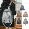 Mochila nueva con textura de cuero suave, gran capacidad, mochila casual vintage para estudiante, bolso de mano y bandolera multifuncional y práctica