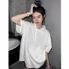 Camisa polo estudantil para mulheres, camiseta de manga curta, uso de verão em algodão puro, novo modelo 2026 para alunos do ensino fundamental II e médio, top casual solto com gola