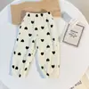 Calça infantil anti-mosquitos estilo coreano, versão fina de verão com estampa de urso, gaze dupla camada, estilo cartoon preguiçoso estiloso para meninos e meninas