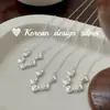 Joia de Design Nicho Coreano Prata Esterlina S925 Colar em Camadas com Coração Emendado Corrente Delicada de Clavícula de Alta Qualidade