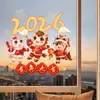 2027 Feliz Año Nuevo, Año de la Oveja, Buena Suerte, Día de Año Nuevo, Festival de Primavera, Pegatinas Electrostáticas para Puertas de Vidrio, Decoración de Escaparates, Pegatinas para Ventanas