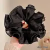 Scrunchie floral multicamadas estilo coreano, elástico de cabelo de alta qualidade, corda para coque estilo preguiçoso, acessório de cabelo elástico