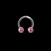 Joyería de moda de venta caliente transfronteriza, aro para piercing de bola totalmente incrustada en varilla acrílica suave, aro para la nariz, anillo de herradura para el tabique nasal, aro para el labio