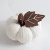 Enfeites de Abóbora Tricotados para Festival da Colheita Transfronteiriço, Laranja, Cinza e Branco Três Cores, Decoração de Casa, em Estoque
