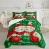 Kit de Textil para el Hogar Navideño con Impresión Digital Cepillada Temu/Jit Transpirable Agradable al Tacto Colcha Funda de Almohada Fábrica de Origen