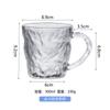 Copo de Vidro com Padrão de Geleira e Alça Alto Valor de Cor Fosco para Bebidas Geladas Copo Doméstico para Aveia Café da Manhã Copo de Café Personalizado