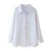Transfronterizo Europeo y Americano Aliexpress Popular Moda Simple Casual Versátil con Cordones Perfil Grande para Ir al Trabajo Novio Camisa con Cordones