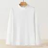 Camiseta térmica base para hombre de cuello semi-alto cepillada, sudadera de cuello medio, 260g, ropa interior térmica de forro polar de doble cara para otoño/invierno