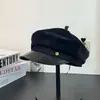 Boina Marrom Maillard para Mulheres, Chapéu Octogonal Estilo Retrô, Boina Newsboy Moda Coreana, Chapéu de Artista Pintor