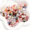 Cuentas Redondas de Resina Iridiscente Arena Movediza con Purpurina Fina de Agujero Recto de 8 mm Accesorios para Manualidades con Cuentas Componentes para Pulseras y Joyería