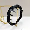Faixa de Cabelo Preta Trançada com Strass Jovem Estilo Coreano, Presilha de Cabelo Alta Coroa, Moda de Luxo Leve, Acessório de Cabelo Simples e Elegante