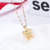 Colgante año del zodiaco oro amarillo 24k collar tridimensional celebridad de internet mismo estilo apertura regalo promocional rojo