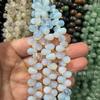 Pulsera tejida a mano con cuentas naturales, agujero horizontal, redonda, gota de agua, con cuentas de jade y cristal, accesorios de joyería