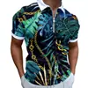 Nueva Camisa Polo 3D para Hombre Transfronteriza Europea y Americana con Cremallera, Manga Corta, Cuello de Solapa, Jersey, Ropa Casual para Hombre, Una Pieza Dropshipping