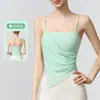 Top de yoga con tiras cruzadas para mujer, cintura fruncida, espalda hermosa, camiseta sin mangas para fitness, top deportivo moldeador al por mayor