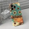 El Color-Blocking Más Vendido de América Latina Estilo Retro Americano Desgastado Girasol Funda Dura de Cobertura Total para iPhone 17 Funda de Teléfono de Una Sola Capa 16Pm