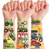 Uu041 Adesivos de Tatuagem de Trator Agrícola, Decorações Descartáveis para Festa de Feriado, Adesivos de Tatuagem de Veículo Ferramenta