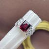 Anillo de Estilo Nuevo con Incrustación de Plata 925 y Granate Natural de Mozambique, Lujoso Anillo Rectangular Ajustable para Mujer