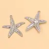 Accesorios de Joyería de Acero Inoxidable 304 de Dos Tonos, Galvanizado en Oro Real en Horno, Dijes de Vida Marina, Colgante de Estrella de Mar