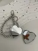 Bolsa Ins de Diseño Original Cadena Colgante Mini Corazón Espejo Cosmético de Doble Cara Colgante Llavero Personalizado Creativo Celebridad de Internet