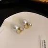 Brincos de pérola design de nicho brincos novos populares luxo leve alta qualidade letras estilo Chanel brincos outono e inverno