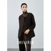 Abrigo de Lana de Lujo de Gama Alta con Cuello Redondo y Manga Larga para Mujer, Nuevo Estilo Otoño e Invierno 2026, Top de Moda y Versátil para Figuras Pequeñas