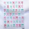 Pegatinas para decoración de uñas con lazo de cinta repujado 5D, sencillas y versátiles, diseño de lunares coloridos, pajarita pintada a mano, pegatinas planas para uñas