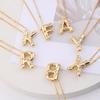 Joyería de Venta Caliente Transfronteriza Colgantes de 26 Letras Inglesas Cobre Incrustado con Circonita Collar de Letras Hip-Hop Accesorios de Yiwu Colgante