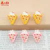 Nuevo Juguete de Comida Pizza de Gatito Hecho a Mano DIY Pegamento de Crema Accesorios de Resina Accesorios para el Cabello Lazo para el Cabello Colgante Funda de Teléfono