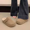Outono/Inverno Novo Estilo Coreano Birkenstock Sapatos Chinelos Pessoa Preguiçosa Quente Casual Moda Versátil Plus Veludo Espessado Chinelos de Algodão Femininos