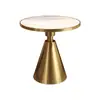 Mesa Lateral de Ardósia de Luxo Leve, Mesa de Canto Redonda Pequena Simples Moderna para Sofá de Sala de Estar com Mármore, Mesa de Café de Hotel, Mesa Redonda Pequena de Cabeceira/Varanda