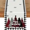 Amazon Transfronterizo Nuevo Camino de Mesa Navideño, Venta Directa de Fábrica Mantel con Estampado de Árbol de Navidad y Papá Noel