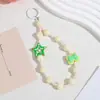 Cadena para Teléfono Móvil Serie Niña de Dibujos Animados, Pulsera de Muñeca con Perlas Macaron, Pulsera de Cuentas Pintada a Mano, Colgante Creativo
