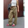 Pantalones Retro Americanos de Cimitarra A Medida con Puño Cargo Casuales para Mujer Sueltos Versátiles Casuales de Caída Larga Tendencia Ins