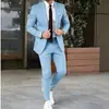 2026 Novo Terno Masculino para Comércio Exterior Conjunto de Duas Peças Cor Sólida Slim Fit Terno Formal de Banquete Jaqueta