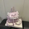 2026 Verão Novo Estilo Laço Fofo Renda Bolinhas Moda Estilo Preppy Simples Versátil Ombro Único/Duplo Transversal Bolsa
