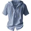 Camisetas Deportivas Lisas para Hombre Transfronterizas, Camisas con Capucha de Color Múltiple a la Moda, Versátiles para Exteriores, Holgadas con Cordón, Al por Mayor en Stock