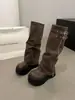 Botas de pantalón de cuero suave con punta grande estilo dulce y fresco botas de plataforma para chica popular suela gruesa botas vaqueras botas largas hasta la rodilla botas de caballero de caña alta